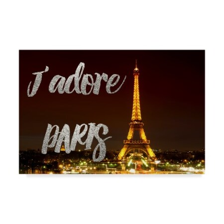 Jadore Paris Eiffel Tower at Night XI by Philippe Hugonnard, 22x32-Inch Canvas Wall Art